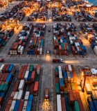 港口集装箱夜景全景13780#横屏 