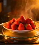 微波炉内加热草莓特写1868#横屏 