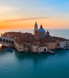 威尼斯运河日落风景13190#横屏 