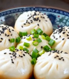 碗装撒料包子特写4162#横屏 