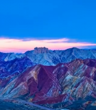 甘肃张掖七彩丹霞日落景观9855#横屏 