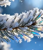 覆雪松枝特写10635#横屏 