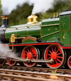 复古蒸汽小火车铁轨行驶1171#横屏 