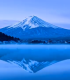 富士山日出湖景风光11025#横屏 