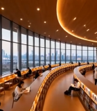 图书馆内人们阅读学习场景11473#横屏 