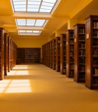 图书馆内书架长廊景象5786#横屏 