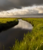 田野中蜿蜒河流自然风光4922#横屏 