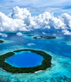 俯瞰海洋中的岛屿景观1913#横屏 