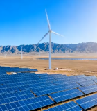 风力与太阳能发电场全景5495#横屏 