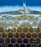 蜂蜜滴落蜂巢特写5001#横屏 