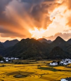 田园风光日落全景12915#横屏 