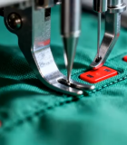 缝纫机缝制绿色服装画面4489#横屏 