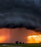 田野上空乌云密布的自然景观4263#横屏 