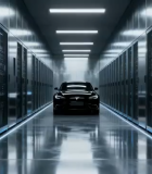 服务器机房内的黑色汽车11594#横屏 