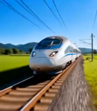 田野间行驶的高铁列车1706#横屏 