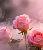 粉色玫瑰烟雾特写9780#横屏 