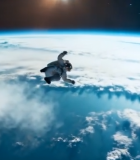 太空中漂浮的宇航员8545#横屏 