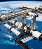 太空空间站俯瞰地球画面15056#横屏 