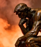 思想者雕塑烟雾环绕特效10368#横屏 