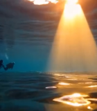 水下潜水员沐浴阳光场景11762#横屏 