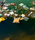 水域漂浮垃圾景象1452#横屏 