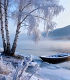 冬季河畔雾凇雪景素材13443#横屏 