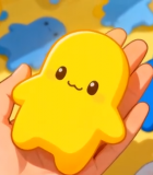 手持卡通幽灵玩偶画面574#横屏 