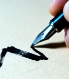 手持钢笔书写画面11376#横屏 