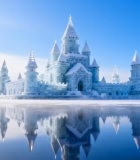 冬日冰雪城堡自然风光7141#横屏 
