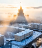 冬日城市建筑鸟瞰景观111#横屏 