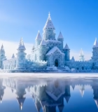 冬日冰雪城堡自然风光7141#横屏 