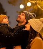 冬夜家庭户外赏景7294#横屏 