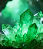 洞穴内绿色水晶特写素材1565#横屏 