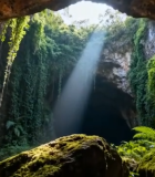 	 洞穴内自然景观绿植岩石1764#横屏 