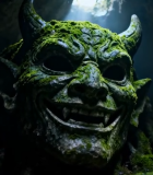 洞穴中长有青苔的恶魔面具14646#横屏 