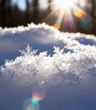 冬日阳光下的积雪特写13423#横屏 