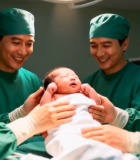 手术室医生与新生婴儿场景5738#横屏 