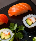 寿司三文鱼美食素材3851#横屏 