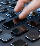 手指点击黑色按键素材2610#横屏 