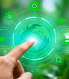 手指点击虚拟地球科技画面10924#横屏 