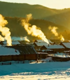 	 冬日山村雪景全景11680#横屏 