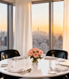 室内餐厅城市景观餐桌布置13836#横屏 