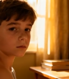 室内窗边男孩特写7841#横屏 