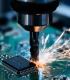 	 电路板钻孔加工实拍素材11911#横屏 