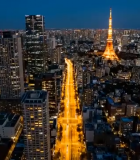 东京城市夜景俯瞰5067#横屏 