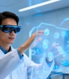 实验室中科研人员操作虚拟界面13626#横屏 