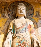 石窟内佛像特写素材(2)8611#横屏 