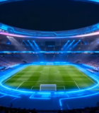 灯光璀璨的足球场全景10590#横屏 