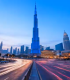 	 迪拜城市高楼街道夜景11837#横屏 