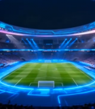 灯光璀璨的足球场全景10590#横屏 